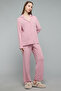Solid Lapel Collar Pyjama Set - 4