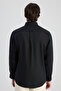 قميص Ds Damat Comfort أسود سادة 100% كتان - 4