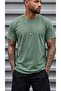 Men's Regular T-Shirt Acid Washed Vintage Effect Painted Petrol Green