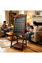 OneDcor Wooden A-Frame Chalkboard Sign with Storage Shelf - 4