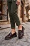 Ventes 35836 Brown Buckle Detailed Comfortable Loafer Women's Shoes