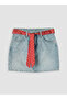 Two Mt Shop Quality Slim Fit Belted Mini Jean Skirt - 5