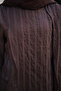 Women's Shoulder Gathered Detail Layered Striped Tunic Brown - 5