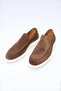 Beige Laceless Suede 100% Leather Shoes 1033260157 - 5