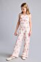 Wide Leg Wrinkled Textured Fabric Ecru Trousers for Girls H7054A826Sm - 2