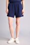 Ultra Soft Relax Fit Elastic Waist Navy Blue Bermuda Shorts H0575Ax26Sm - 3