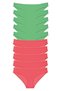 10 Pieces Eco Set Lycra Women's Slip Panties Green Fuchsia