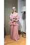 Women's Elara Voile Fabric Pants Suit |   Belted, Draped Hijab Set with Flywheel Detail - 7