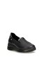 D26Ya-3200 Women's Genuine Leather Wedge Heel Shoes Black - 3