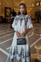 Women's White Pleated Cape Detailed Satin Fabric Design Dress Nbemp2877 - 2
