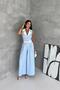 Women's Baby Blue Double Color Belt Stripe Detailed Full Length Sleeveless Jumpsuit Nbk087 - 2