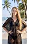 Black Tulle Pareo with Butterfly Tassels and Open Sides - 2