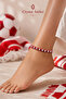 Turkey Red and White Macrame Fan Bracelet Handmade Adjustable Unisex National Team Themed - 4