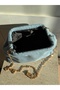 Women's Denim Chain Strap Detailed Clutch Bag - 3