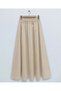 Women's Flared Skirt with Pockets and Elastic Waist in Poplin Fabric, Length 90 cm - 3