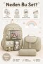 Galb Khaki Tr3 Korean Model 3-Piece Primary School Bag Set: Backpack + Lunch Box + Pen Holder School - 2