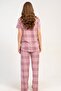 Women's Front Buttoned Short Sleeve Pink Pajama Set C6T9N1215 - 4
