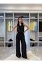 Ruffle Collar Detailed Blouse and Lined Trousers Top and Bottom Set - 3