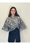 Design Transparent Lace Boho Mini Kimono Women's Gray White - 7