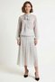 Women's Polka Dot Chiffon Lined Blouse Skirt Set Crew Neck Long Sleeve Woven Fabric Casual Comfortable - 4