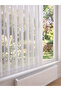 Short Tulle Curtain with Honeycomb Top - Lavinya Ecru 1 to 2.5 Regular Pleats Non-Ironing Striped - 2
