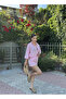 Pink Tensel Oversize Shirt Shorts Set - 5