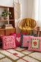 Pink Hearts Patterned 4-Piece Throw Pillow Cover Set - 2
