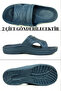 2 Pieces Will Be Sent - Hydroflex Unisex Navy Blue Anatomically Supported Soft Sole Beach Pool Sweat-Resistant - 7