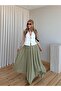 Dark Green Long Crinkled Skirt - E261022 - 5