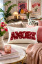 Punch Embroidered Throw Pillow Cover - 50*30 cm - Amore - Pnk001
