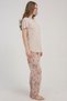 Women's Short-Sleeved Pink Pajama Set Comfortable Cut Summer Home Wear C5T4N2215 - 3