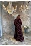 Rose Royal Burgundy Abaya (3 PIECES SET)