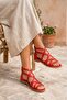 Fav Women's Faux Leather Caged Gladiator Sandals - Comfortable Sole Summer Shoes with Back Zipper - 2