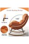 Rocking Chair with Padded Cushion,Modern Rocker Recliner Chair,Fabric Rocking Swing Chair,Comfortable Relax Lounge Chair Lazy Sofa Chair for Lounge Living Room Bedroom Patio Garden - 5