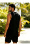 Men Black Graphic Print Round Neck Tank and Shorts Co-Ords - 2