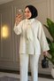 6463 - Stylish Comfortable Tie-Detail Woven Peach Fabric Women's Shirt - 3