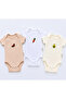 3-Piece Unisex Embroidered Baby Bodysuit, 100% Cotton Soft Textured Bodysuit - 6