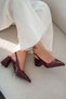 Majen women's chunky heel shoes - burgundy - 2