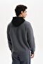 Ar-Ma Men's Hooded Sweatshirt with Text Print, Kangaroo Pocket, Knitted Fabric, Regular Fit, 70% Cotton, 30% Poly - 5
