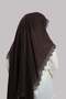 Brown Prayer Hijab Scarf Cut Fiber Laced 202211_14 - 4