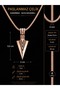 Stainless Steel Rose Gold Color Arrowhead Pendant - 4