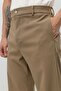 High waist relaxed wide leg fabric trousers khaki - 2