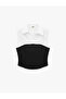 Slim Fit Cotton Shirt Collar Color Block Sleeveless Poplin Blouse - 4