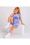 Girl's New York 80 Printed Shorts Summer 2-Piece Set - 4