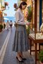 Women's Maxi Long Skirt Elastic Waist Plaid Pattern Seersucker Woven Cotton Blend Relaxed Fit Casual Modern - 2