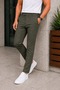 Men's Dark Green Slim Fit Lycra Side Pocket Ankle Length Plain Fabric Trousers