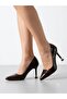Women's Gold Heel Detailed Pointed Toe Thin Heel Stiletto