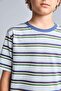 100% Cotton New Regular Fit Crew Neck Short Sleeve Striped Blue T-Shirt Boys H7903A826Hs - 4