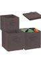 4PCS Storage Cubes Collapsible Storage Boxes with Handles Fabric Folding Boxes for Organisation Wardrobe Shelving Office Toys Durable Storage Boxes (10.5*11*10.5in Dark Gray)