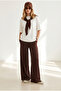Women's Brown Scarf-Top and -Bottom Draped Set Tkm-19000480 - 2